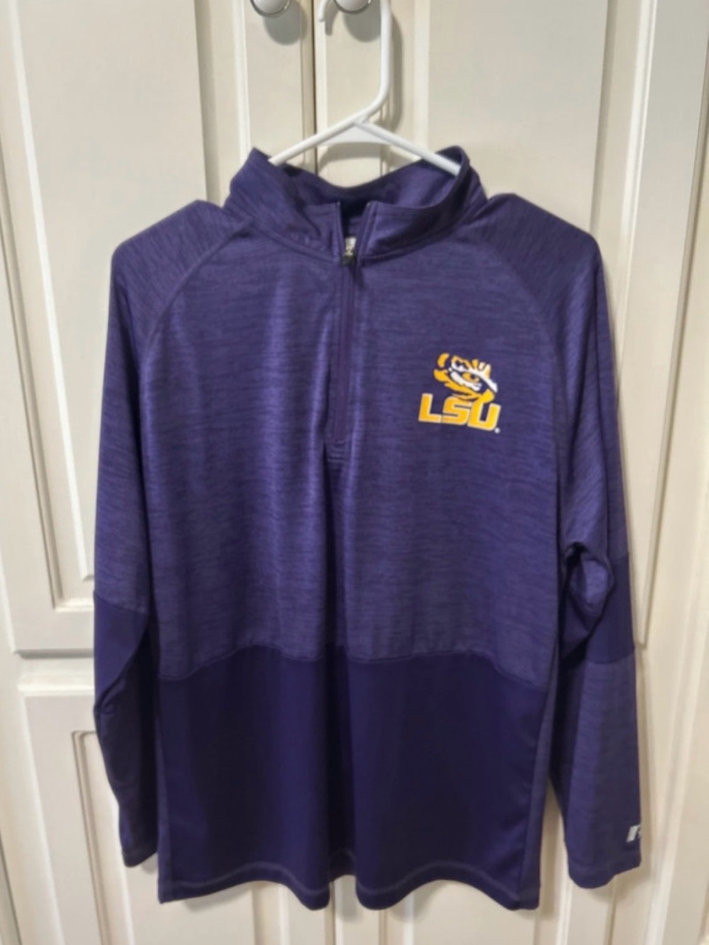 Russell Athletic Purple LSU Quarter-Zip Hoodie